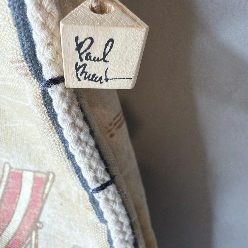 Paul Brent Beach Tote Bag Nautical Anchor Art Canvas Zip Top Large Shoulder Bag